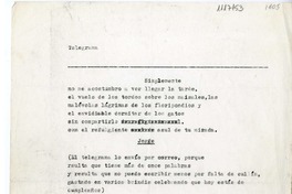 Telegrama  [manuscrito] Jorge Teillier.