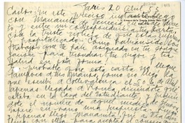 [Carta] 1953 abril 20, París, Francia [a] Carlos [Italia]  [manuscrito] Stella Corvalán.