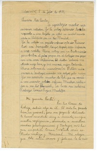 [carta] 1951 julio 8, Valparaíso, Chile [a] Berta  [manuscrito] Gonzalo Rojas.