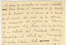 [El deseo de aparentar un cambio...]  [manuscrito] Joaquín Edwards Bello.