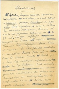 Chaurrinas  [manuscrito] Joaquín Edwards Bello.