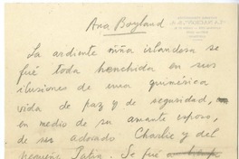 Ana Boyland  [manuscrito] Joaquín Edwards Bello.