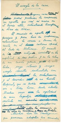 El arreglo de la casa  [manuscrito] Joaquín Edwards Bello.