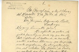[Carta] 1952 julio 9, Concepción, [Chile] [a] Joaquín Edwards Bello, Santiago  [manuscrito] Angel C. Mendoza Villa.