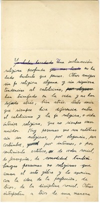[La fe religiosa]  [manuscrito] Joaquín Edwards Bello.