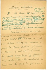 Música evocadora  [manuscrito] Joaquín Edwards Bello.