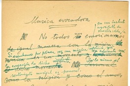 Música evocadora  [manuscrito] Joaquín Edwards Bello.