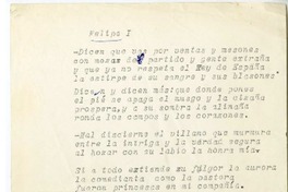 Felipe I  [manuscrito] Juan Guzmán Cruchaga.