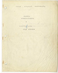 María Cenicienta o la otra cara del sueño  [manuscrito] Juan Guzmán Cruchaga.