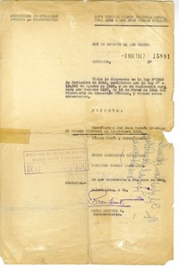 [Decreto] 1962 noviembre 8, Santiago, Chile [a] Juan Guzmán Cruchaga  [manuscrito] Pedro Montero.