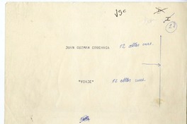 Viaje  [manuscrito] Juan Guzmán Cruchaga.