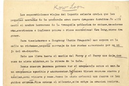 Kow loon  [manuscrito] Juan Guzmán Cruchaga.