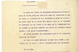 Un muerto  [manuscrito] Juan Guzmán Cruchaga.