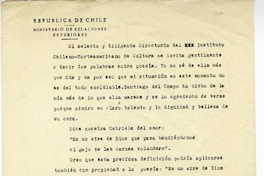[El selecto y diligente directorio...]  [manuscrito] Juan Guzmán Cruchaga.