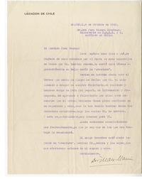 [Carta] 1940 octubre 4, Shanghai, China [a] Juan Guzmán Cruchaga  [manuscrito] Juan Marin.