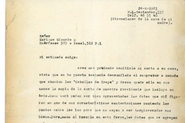 [Carta] 1963 octubre 24, Santiago, Chile [a] Enrique Edwards Orrego  [manuscrito] Magdalena Petit.