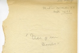 Tres y un biombo  [manuscrito] Magdalena Petit.