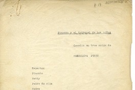 Pinocho y el tribunal de los niños  [manuscrito] Magdalena Petit.