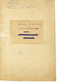 La hora de la cena Amor y locura [manuscrito] : Magdalena Petit.