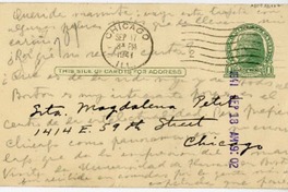 [Tarjeta] 1941, Boston [a su madre]  [manuscrito] Magdalena Petit.