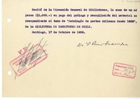 [Recibo] 1939 octubre 17, Santiago, Chile [a] Biblioteca Nacional de Chile  [manuscrito] Yolando Pino Saavedra.