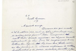 [Carta] 1942 julio 7, Santiago, Chile [a] Ernesto A. Guzmán  [manuscrito] Pedro Prado.