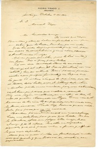 [Carta] 1951 octubre 9, Santiago, Chile [a] Manuel Vega  [manuscrito] Pedro Prado.