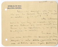 [Tarjeta] 1917, Santiago, Chile [a] Pedro Prado  [manuscrito] Fernando Santivan.
