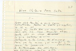 Vino chileno para Cuba  [manuscrito] Luis Jaime Quezada Ruiz.