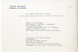 Mi lengua rescata a tu lengua  [manuscrito] Luis Jaime Quezada Ruiz.