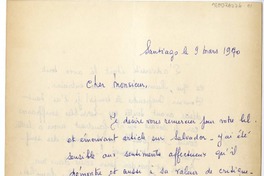 [Carta] 1970 marzo 9, Santiago, Chile [a] Raúl Silva Castro  [manuscrito] Suzanne B. de Reyes.