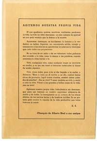 [Agitemos nuestra propia vida...]  [manuscrito] Alberto Ried Silva.