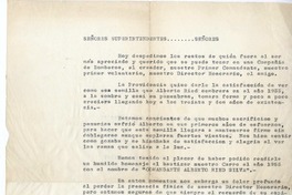 [Discurso de despedida a Alberto Ried]  [manuscrito] Compañía de Bomberos de Ñuñoa.