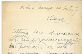 [Carta] 1957, Santiago, Chile [a] Isolina Barraza  [manuscrito] Laura Rodig.