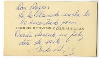 [Tarjeta] 1970, Santiago, Chile [a] Roque Esteban Scarpa  [manuscrito] Carlos Ruiz-Tagle.