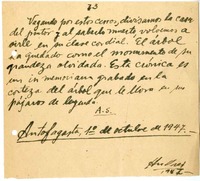 [Vagando por estos cerros...]  [manuscrito] Andrés Sabella.