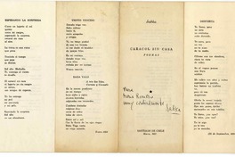 Caracol sin casa  [manuscrito] Sabka Goldberg.