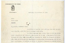 [Carta] 1965 febrero 26, Santiago, Chile [a] Pedro Olmos  [manuscrito] Carlos Sander.