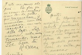 [Carta] 1926 septiembre 5, A bordo del "Oroya" en el mar Atlántico [ una amiga "Monito"]  [manuscrito] Elvira Santa Cruz Ossa (Roxane).