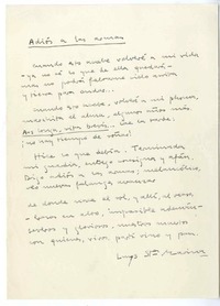 Adiós a las armas  [manuscrito] Luis Gutiérrez Santa Marina.