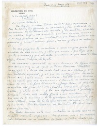 [Carta] 1957 mayo 8, Paris, Francia [a] Alberto Ried, Santiago, Chile  [manuscrito] Carlos [Morla Lynch].