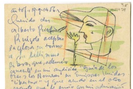 [Tarjeta] 1956 septiembre 9, Antofagasta, Chile [a] Alberto Ried, Santiago, Chile  [manuscrito] Andrés Sabella.