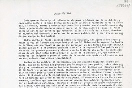 Credo poético  [manuscrito] Fernando Onfray.