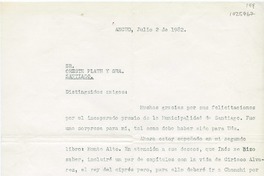 [Carta] 1982 julio 2, Ancud, Chile [a] Oreste Plath  [manuscrito] Duncan Gilchrist.