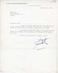 [Carta] 1982 diciembre 2, Santiago, Chile [a] Oreste Plath  [manuscrito] Patricio García-Huidobro Montes.