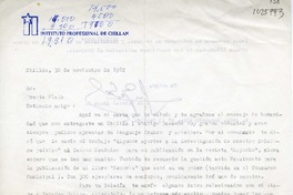 [Carta] 1982 noviembre 30, Chillán, Chile [a] Oreste Plath  [manuscrito] Juan Gabriel Araya.