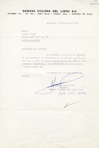 [Carta] 1986 marzo 5, Santiago, Chile [a] Oreste Plath  [manuscrito] Héctor Velis Meza.