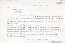 [Carta] 1986 marzo, Osorno, Chile [a] Oreste Plath  [manuscrito] Federico Tatter Oñate.