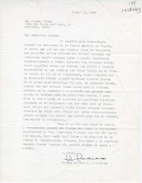 [Carta] 1986 marzo 27, Santiago, Chile [a] Oreste Plath  [manuscrito] Hernán Galilea.