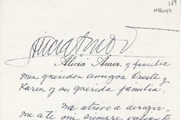 [Carta] 1986, verano, Algarrobo, Santiago [a] Oreste Plath  [manuscrito] Alicia Amor.